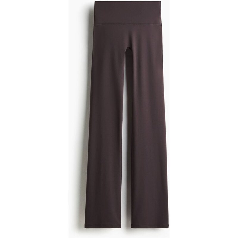 H&M - Legíny na jógu Flared SoftMove Lycra - Lanýžově Šedá