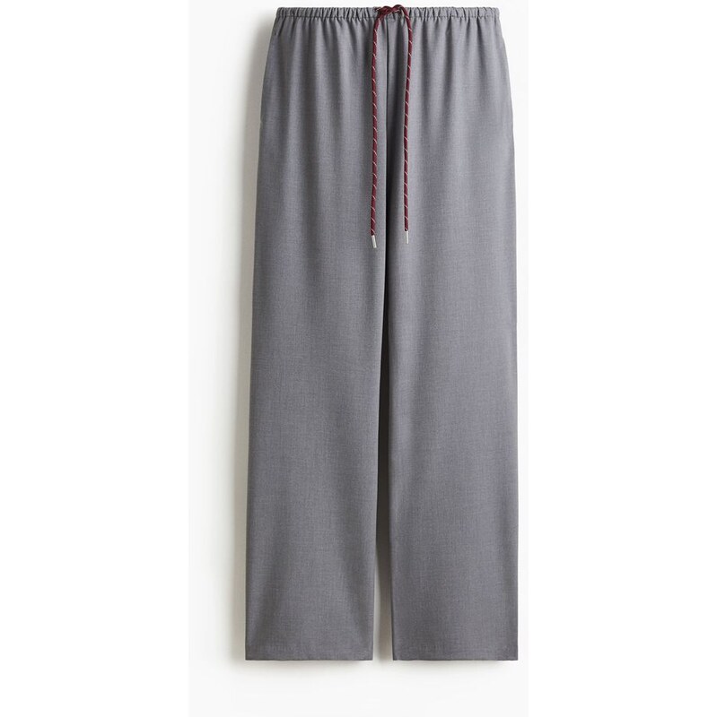 H&M - Kalhoty se stahovací šňůrkou - Šedá