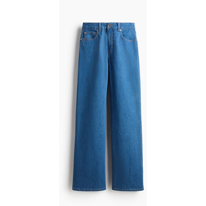 H&M - Wide High Waist Jeans - Denim Blue