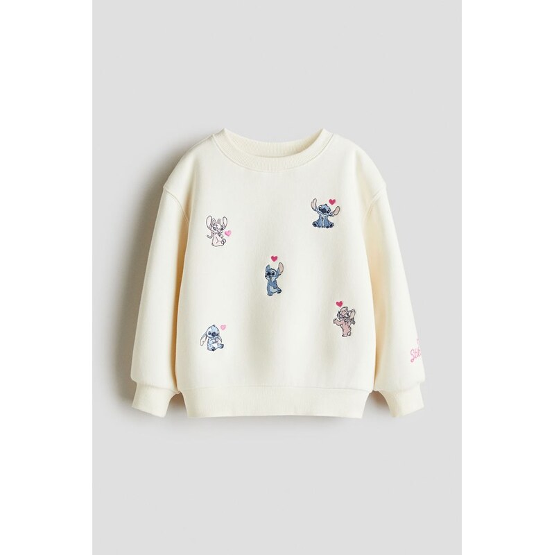 H&M - Mikinas motivem - Krémová/Lilo & Stitch