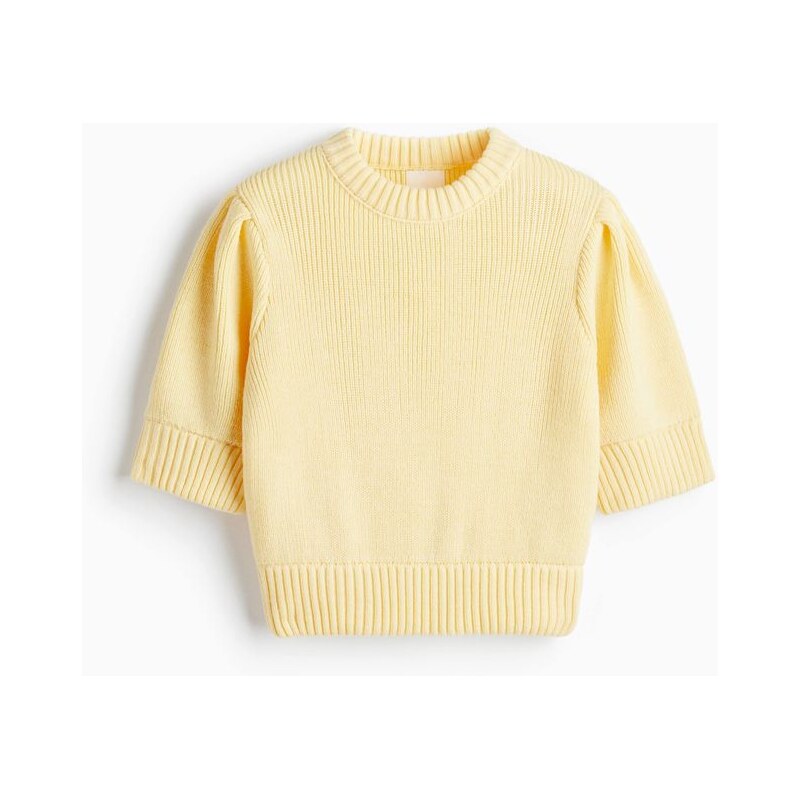 H&M - Top z žebrovaného úpletu - žlutá 108304800