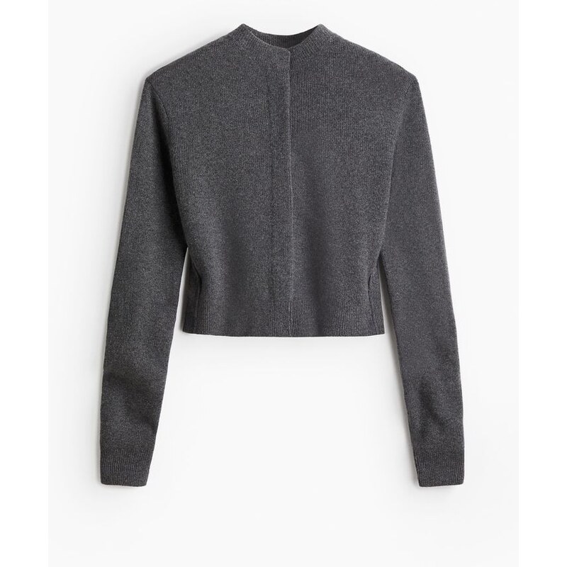 H&M - Kašmírový propínací svetrs texturou - šedá 108373704
