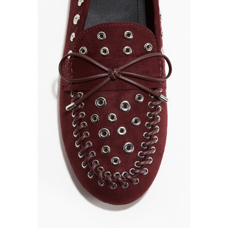 H&M - Mokasíny zdobené očky - červená 108407916