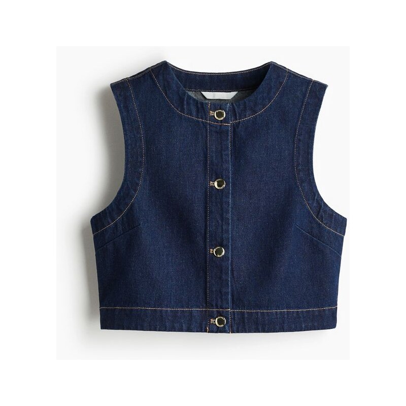 H&M - Džínová vesta - Tmavý Denim Blue