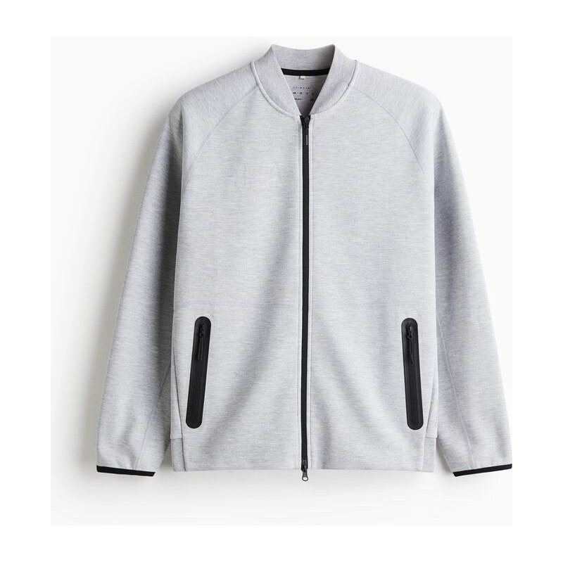 H&M - Sportovní bomber DryMove - Světle Šedý Melír