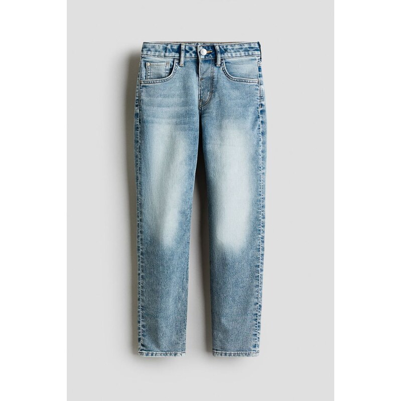 H&M - Džíny Relaxed Tapered Fit - Světlý Denim Blue