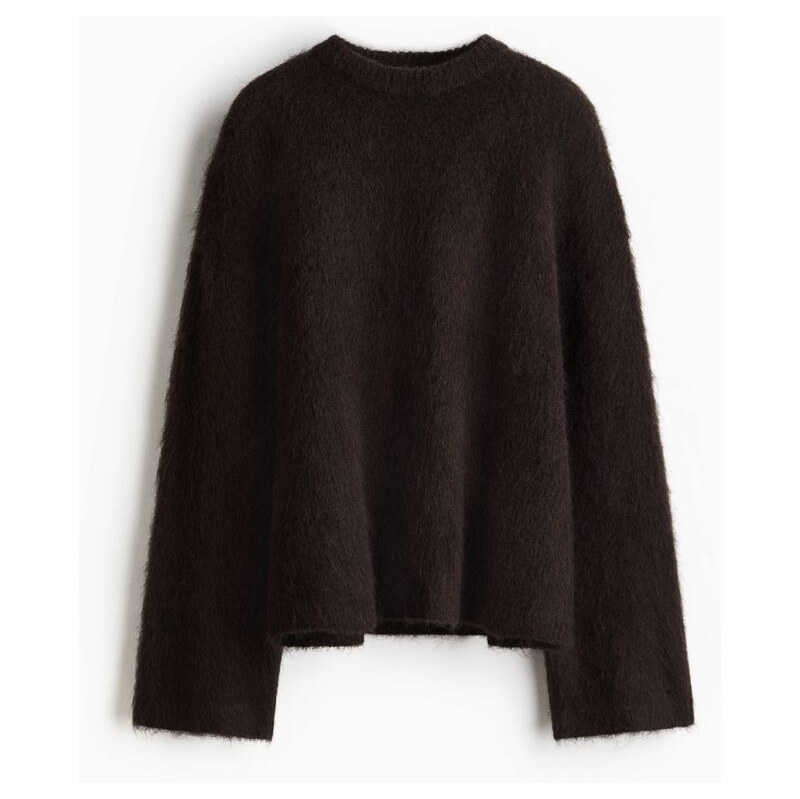 H&M - Oversized svetr z mohérové směsi - hnědá 108418108