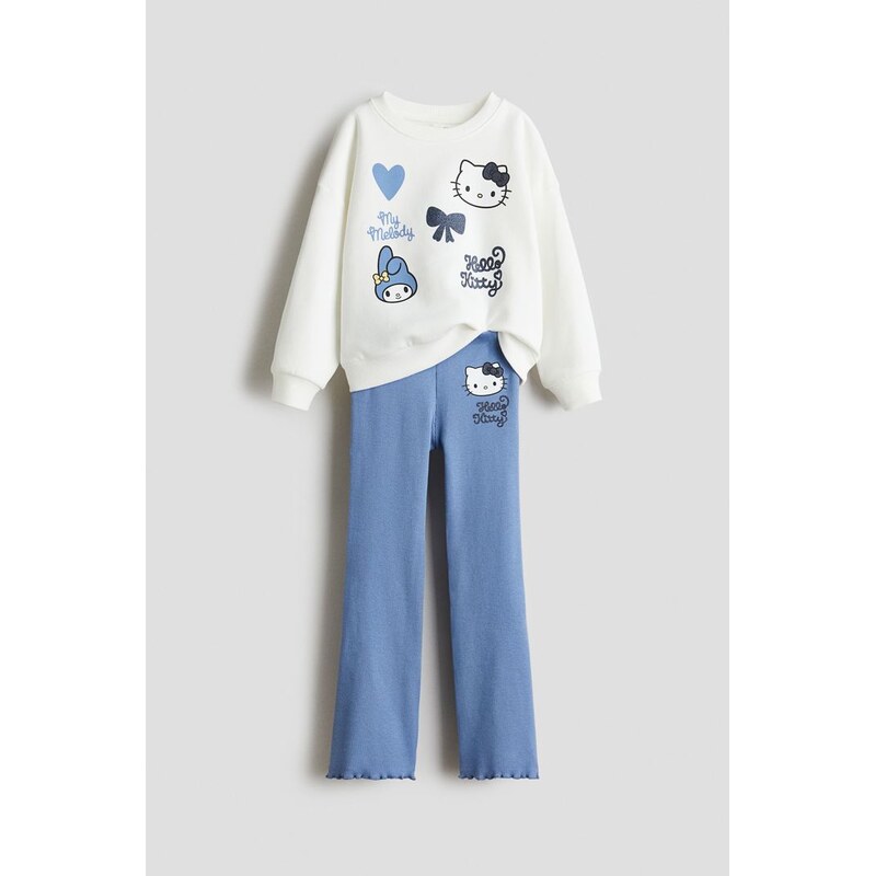 H&M - Dvoudílná souprava mikina a legíny - Modrá/Hello Kitty