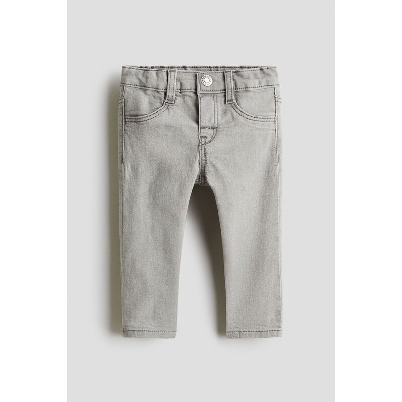 H&M - Slim Fit Jeans - Světle Šedá