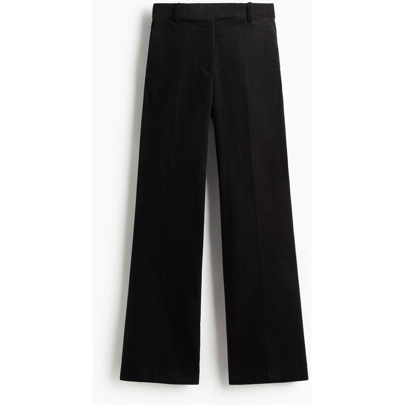 H&M - Manšestrové kalhoty Bootcut - Černá