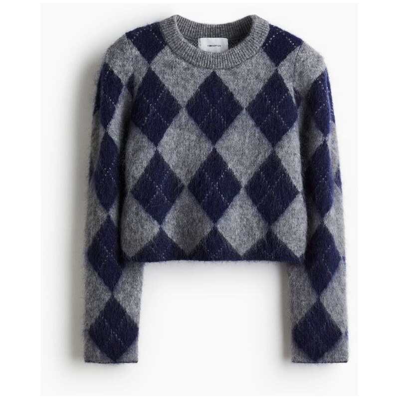 H&M - Svetr z mohérové směsi - modrá 108429352