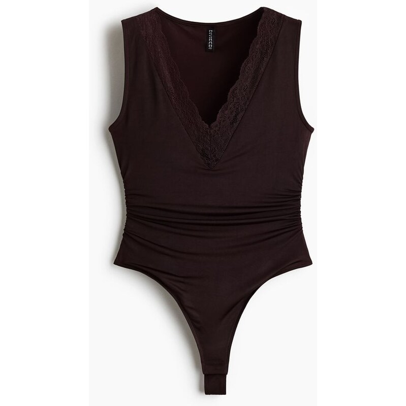 H&M - Body thongs krajkovým lemováním - červená 108429405