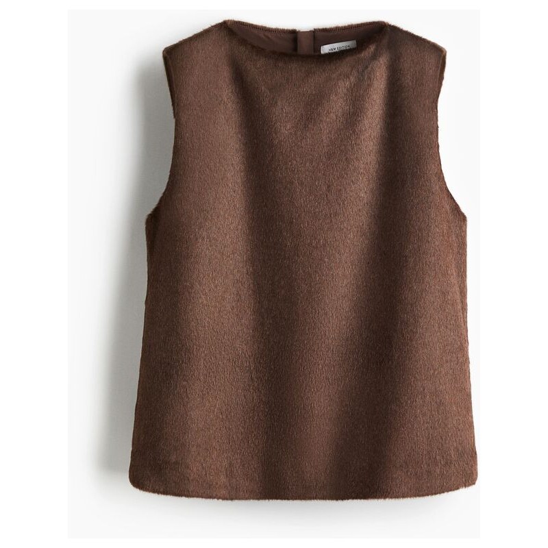 H&M - Top bez rukávů - Tmavě Hnědá