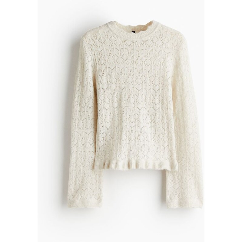 H&M - Svetr z ažurového úpletu - béžová 108429442