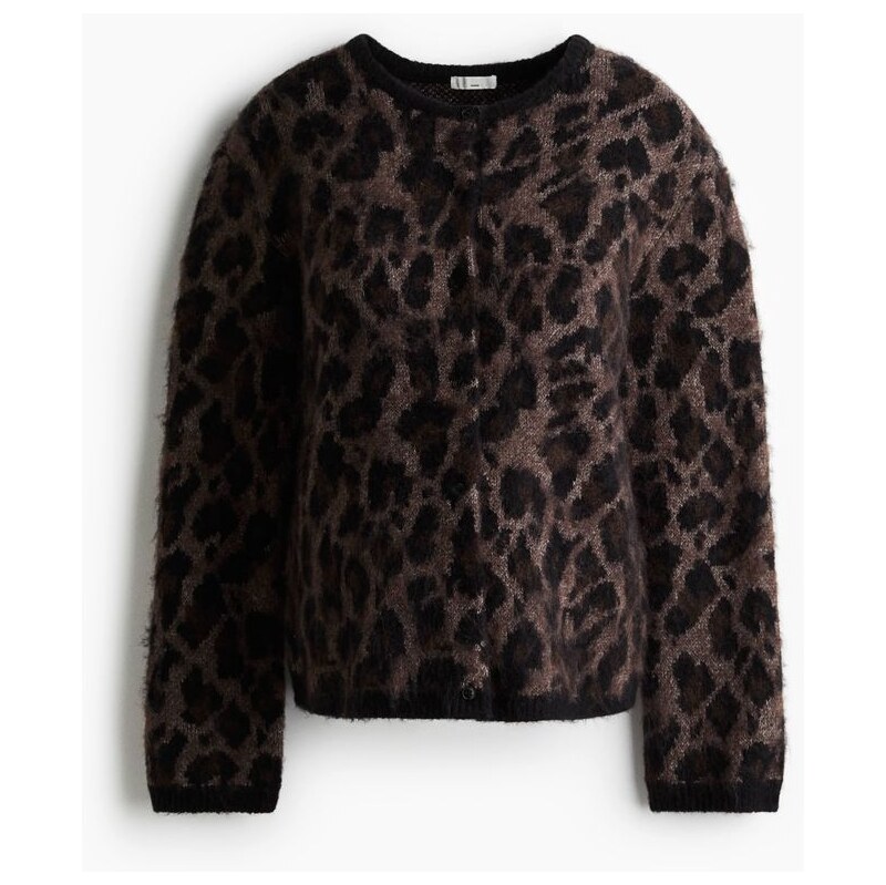 H&M - MAMA Propínací svetr z žakárového úpletu - černá 108429437