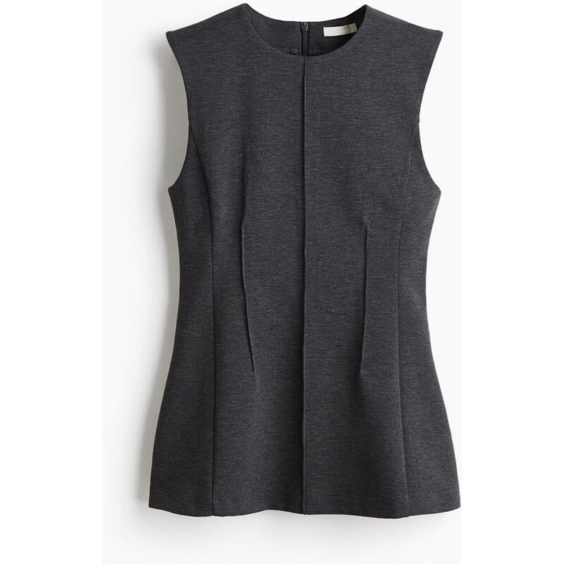 H&M - Top Ponte di Romas projmutým pasem - Tmavě Šedý Melír