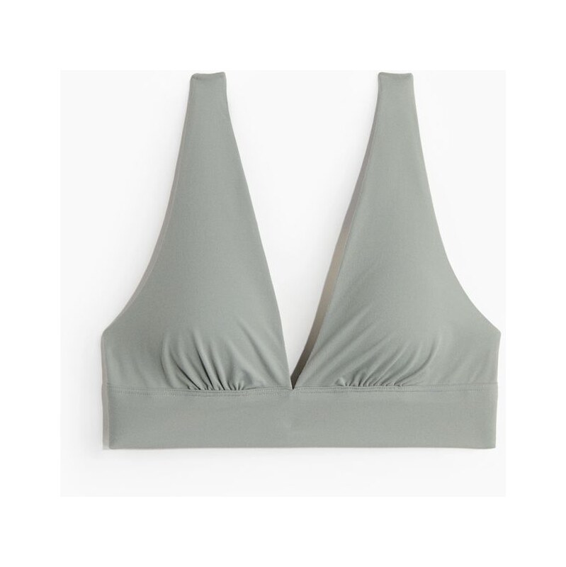 H&M - Vyztužená měkká podprsenka z mikrovlákna - Šedozelená