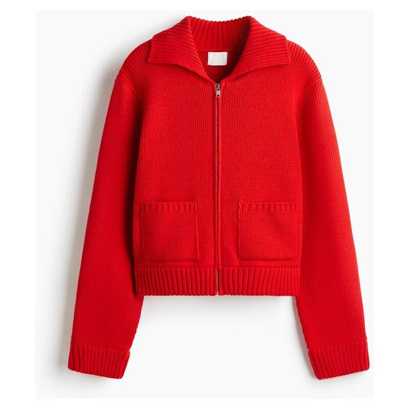 H&M - Svetr na zip - červená 108443669