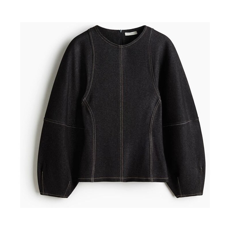 H&M - Tops efektem denimu - šedá 108493150