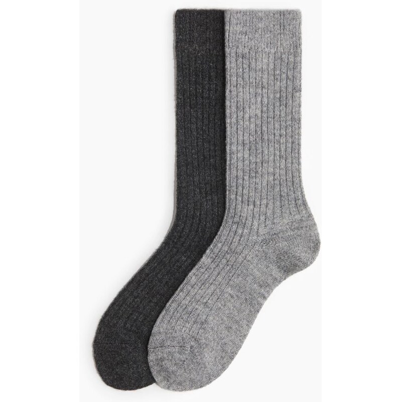 H&M - Balení: 2 páry ponožek - šedá 108510179
