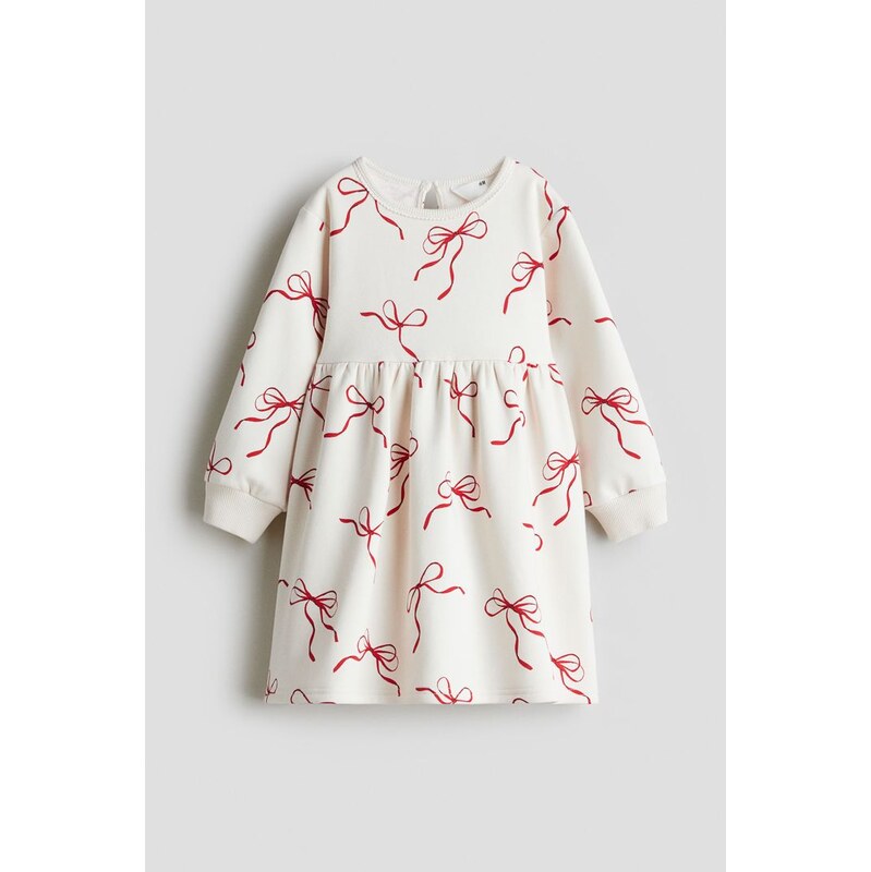 H&M - Šaty z teplákovinys potiskem - bílá 108510215