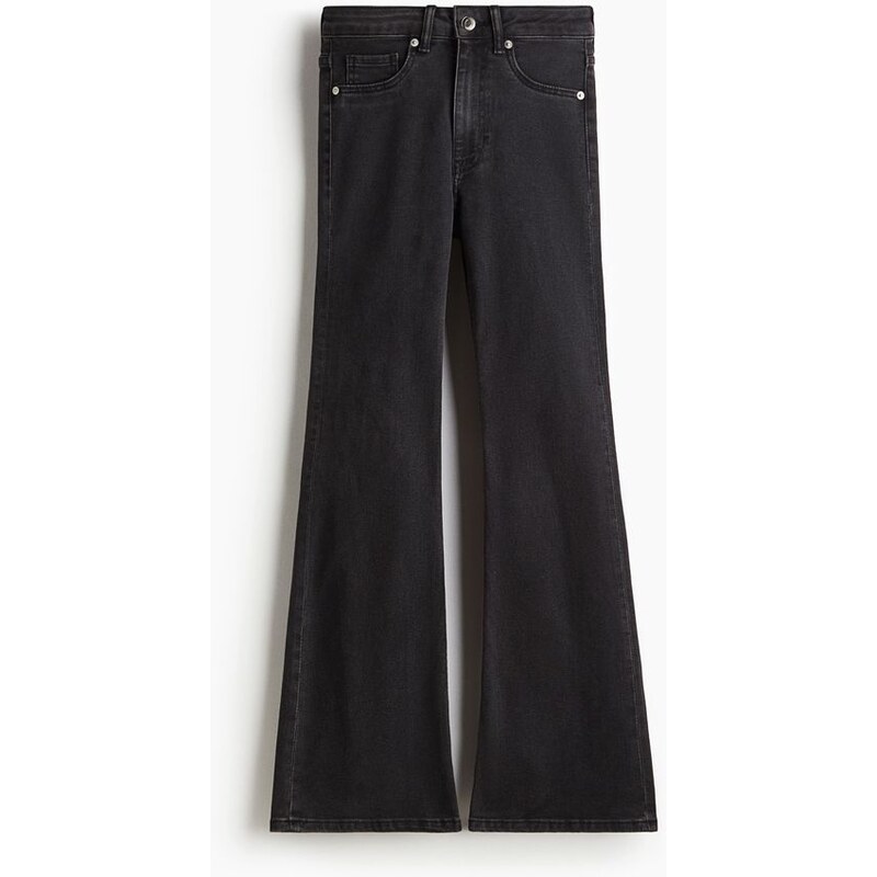 H&M - Flared High Jeans - Černá/Sepraná