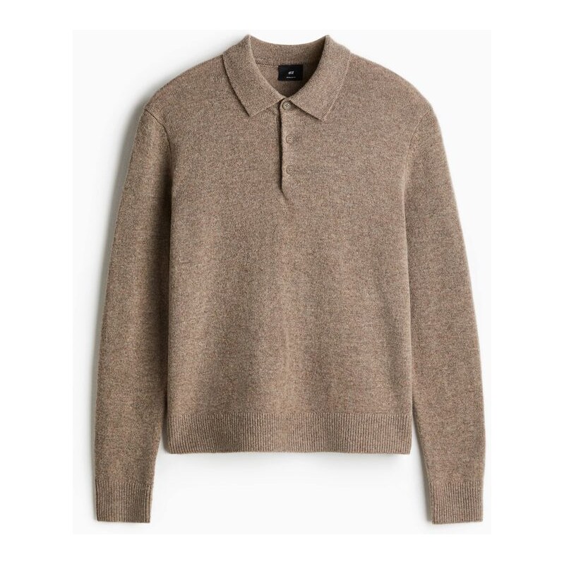 H&M - Vlněný tops límečkem Regular Fit - Béžová