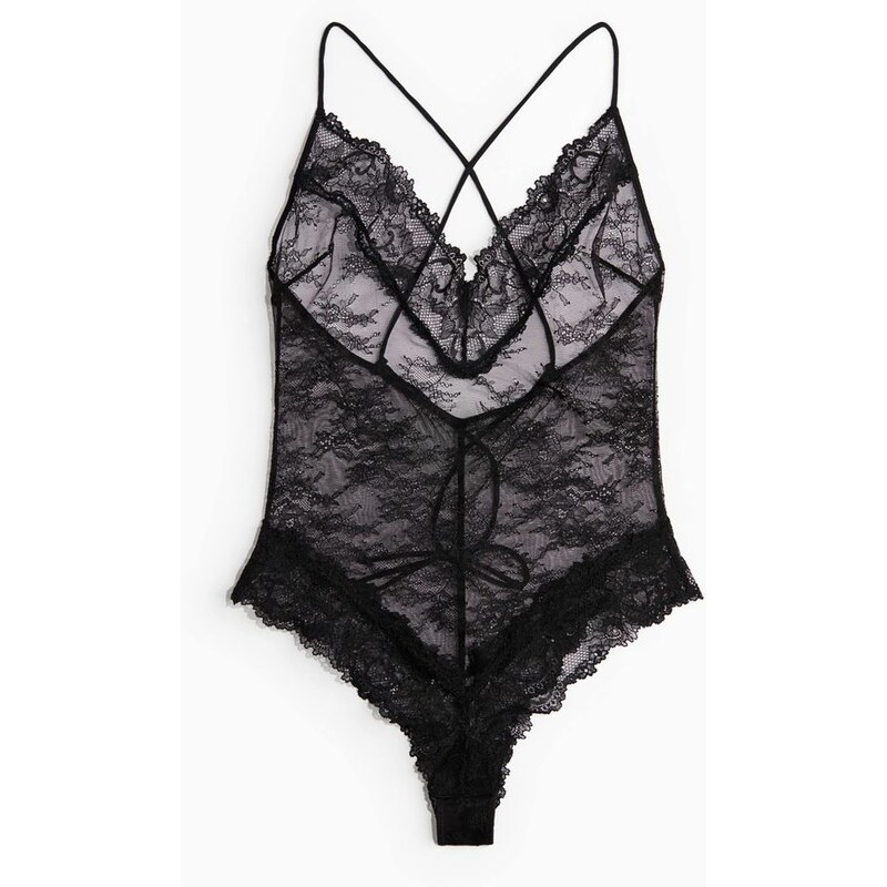 H&M - Krajkové body - černá 108529540