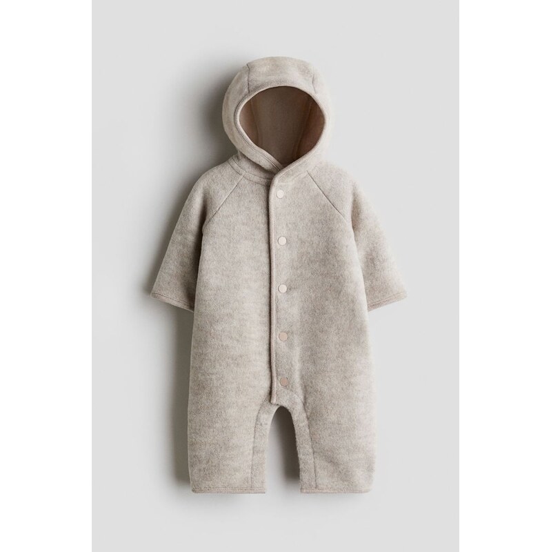 H&M - Overal do kočárku z flísu z vlněné směsi - Světle Béžová