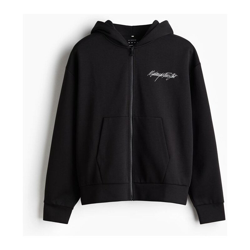 H&M - Bunda na zip DryMove Oversized Fit - Černá/Midnight Run