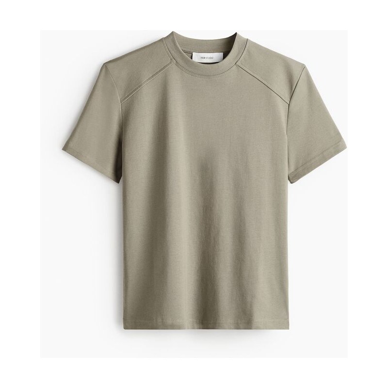 H&M - Tričko se sedlem - Světle Zelená Khaki