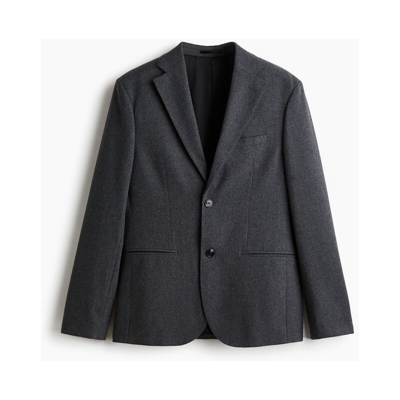 H&M - Sako z vlněné směsi Regular Fit - Tmavě Šedá