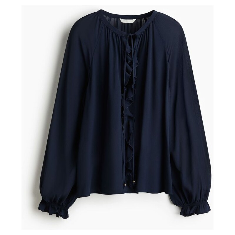 H&M - Šifonová halenka - Námořnická Modř