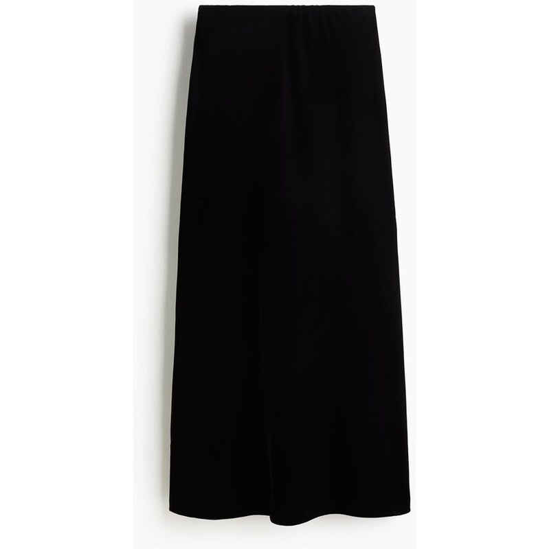 H&M - Sametová maxisukně - Black