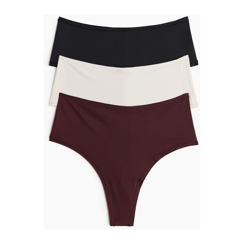 H&M - Kalhotky brazilian z mikrovlákna 3 kusy - červená 108566483