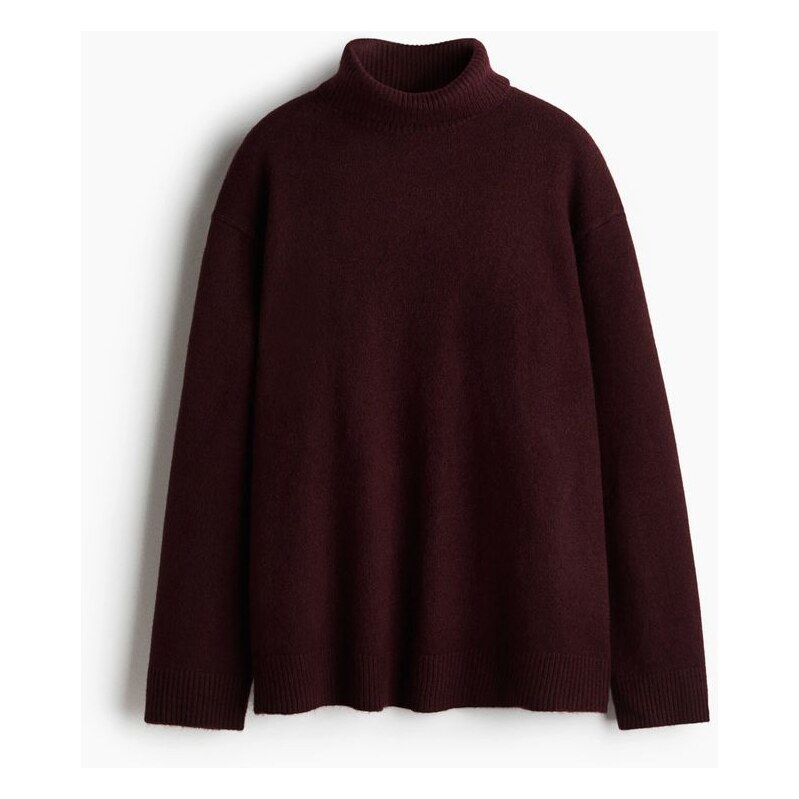 H&M - Svetrs rolákem Loose Fit - červená 108627363