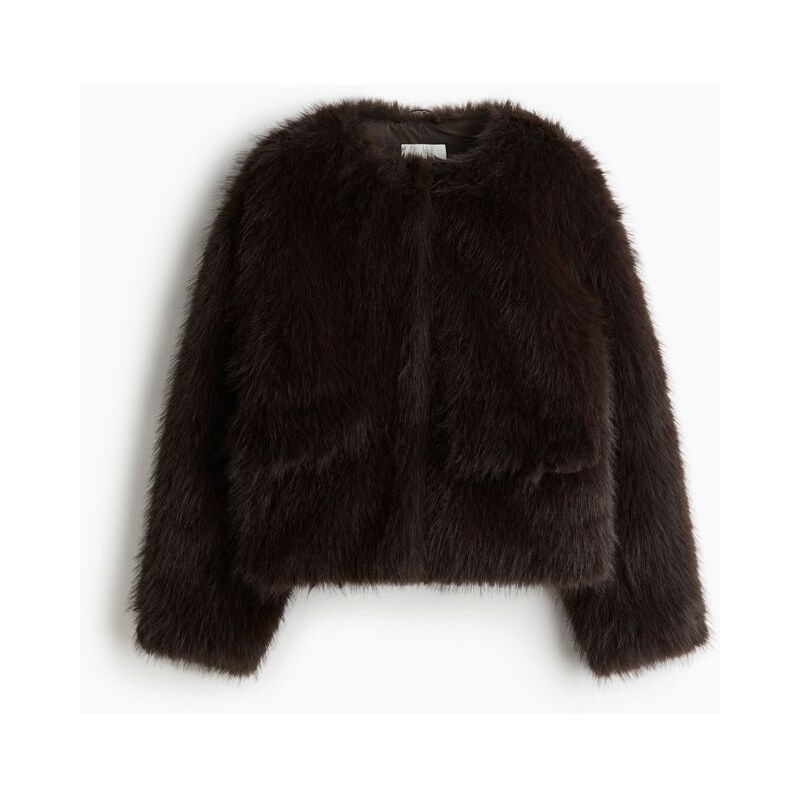 H&M - Bunda - Tmavě Hnědá