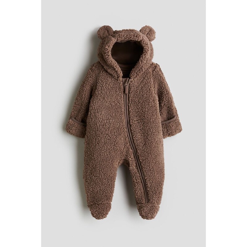 H&M - Kočárkový overals oušky - Hnědá