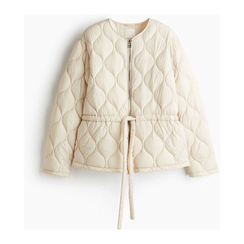 H&M - Prošívaná bunda - Světle Béžová