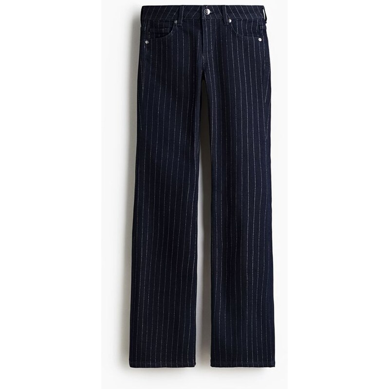 H&M - Glittery Flared Low Jeans - Tmavý Denim Blue