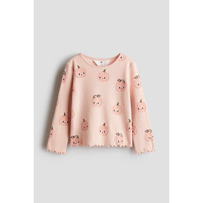 H&M - Bavlněné tričkos potiskem - Růžová/Dýně