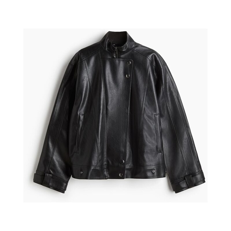 H&M - Oversized motorkářská bunda - Černá