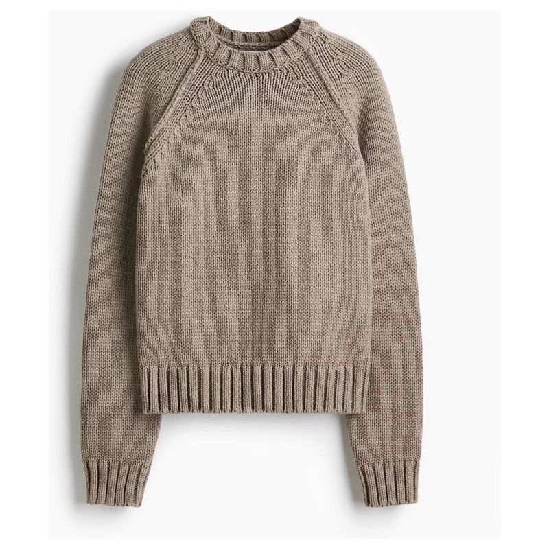 H&M - Svetrs raglánovým rukávem - Béžový Melír