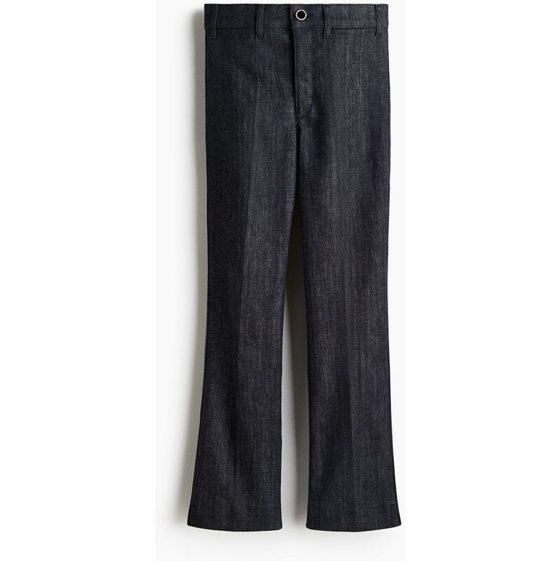H&M - Flared High Ankle Jeans - Tmavý Denim Blue