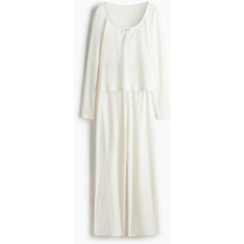 H&M - Bavlněné pyžamos ažurovým vzorem - bílá 108842072