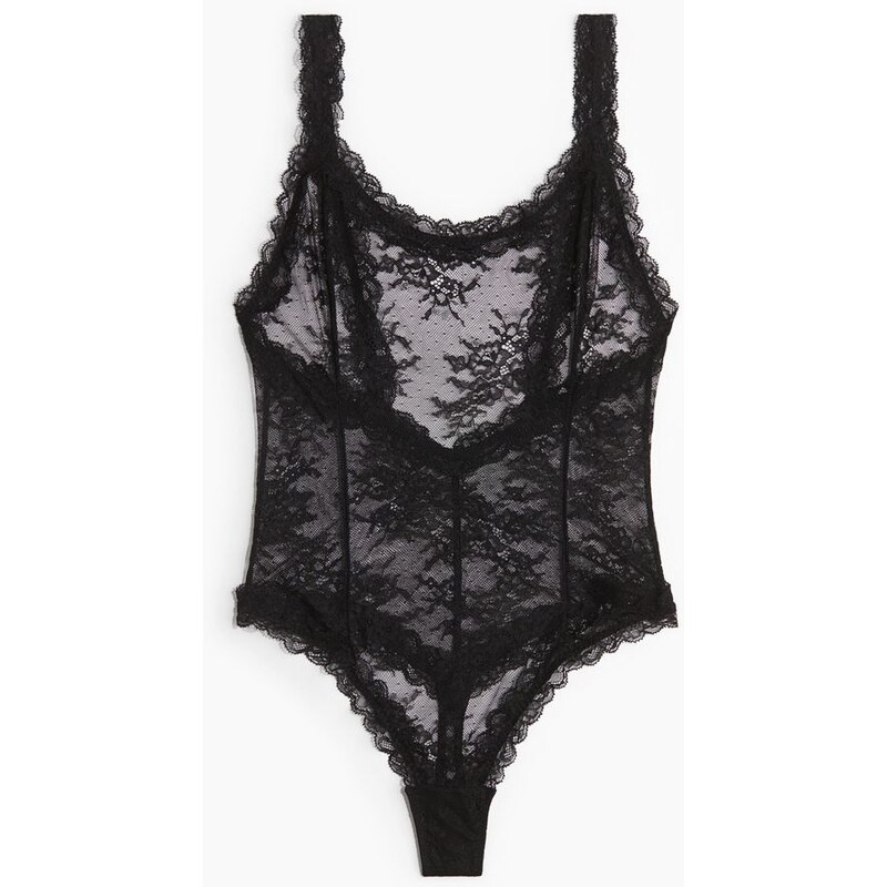 H&M - Krajkové body thong - černá 108859842