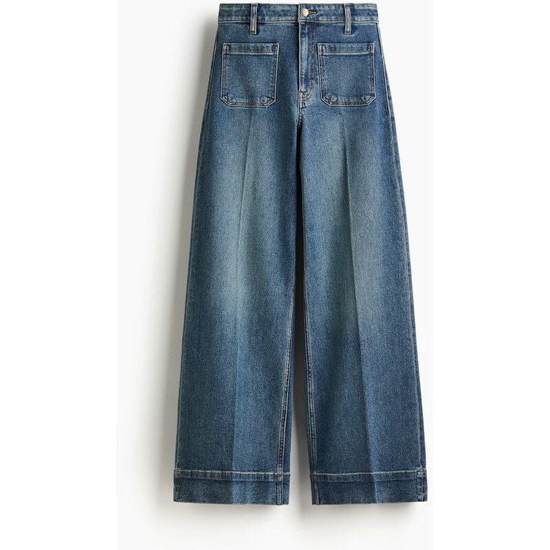 H&M - Wide High Jeans - Denim Blue