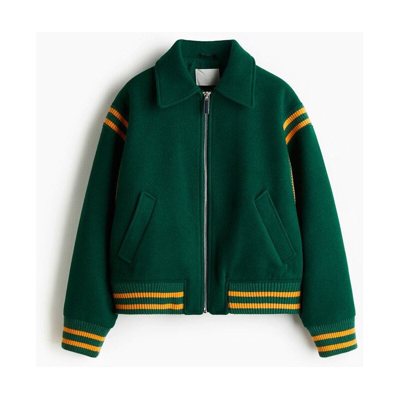 H&M - Oversized bunda - Zelená/Stockholm