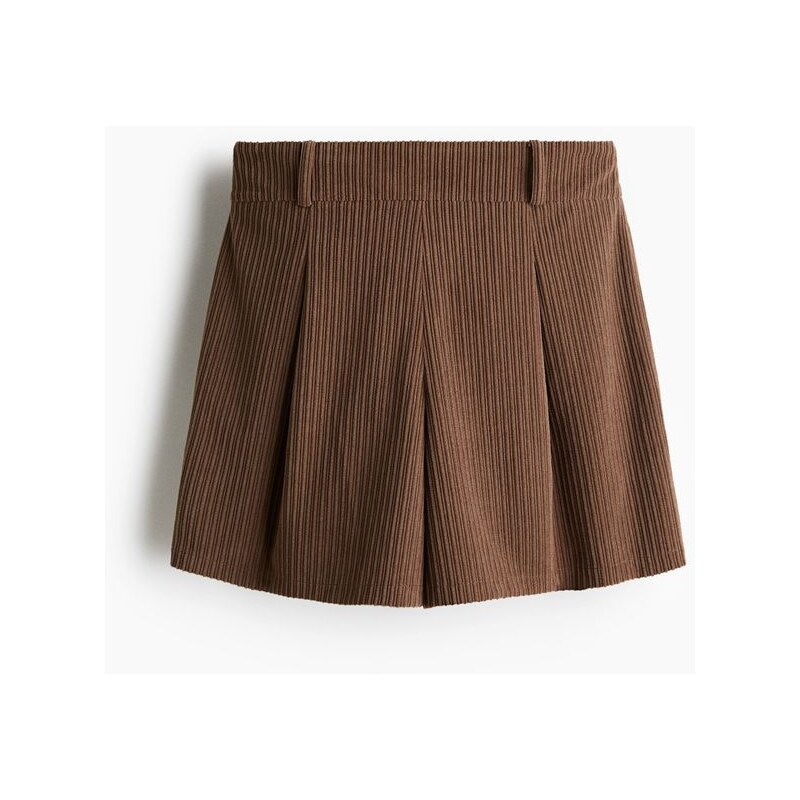 H&M - Skládaná šortková sukně - Hnědá