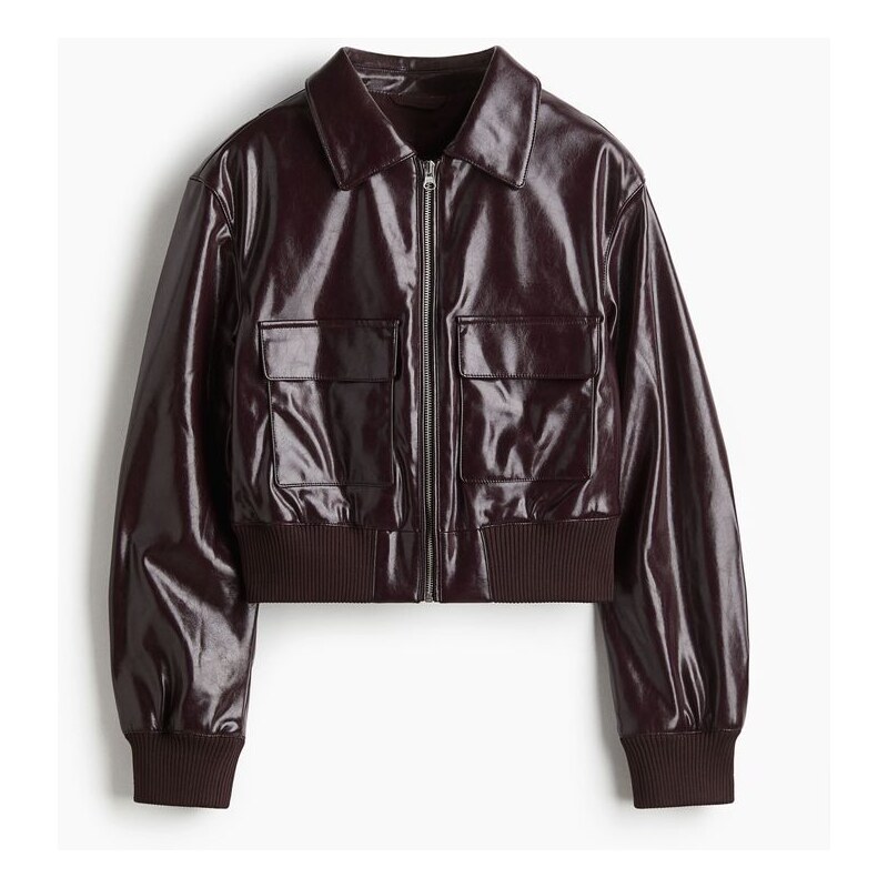 H&M - Bombers povrchovou úpravou - Vínová